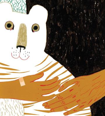 Extrait de l'album Une histoire grande comme la main. Deux mains tiennent un chat