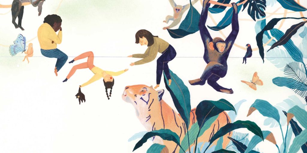 Illustration issue de l'album Je suis le Clown / txt Elisabeth Helland Larsen ; ill. Marine Schneider (Versant Sud Jeunesse)